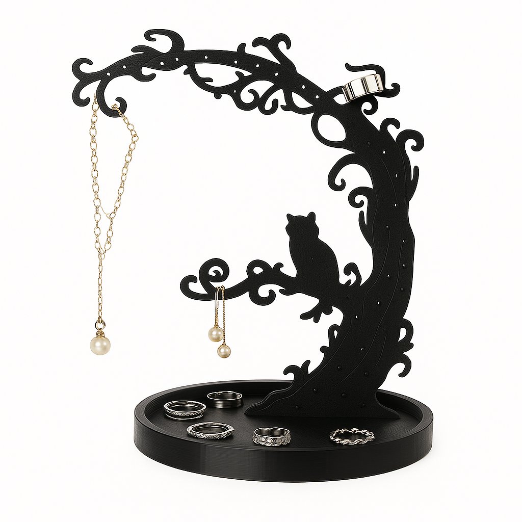 Porte Bijoux à Motif Chat Noir