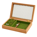 Boîte à Bijoux Bois Vintage Intérieur Vert - vue principale