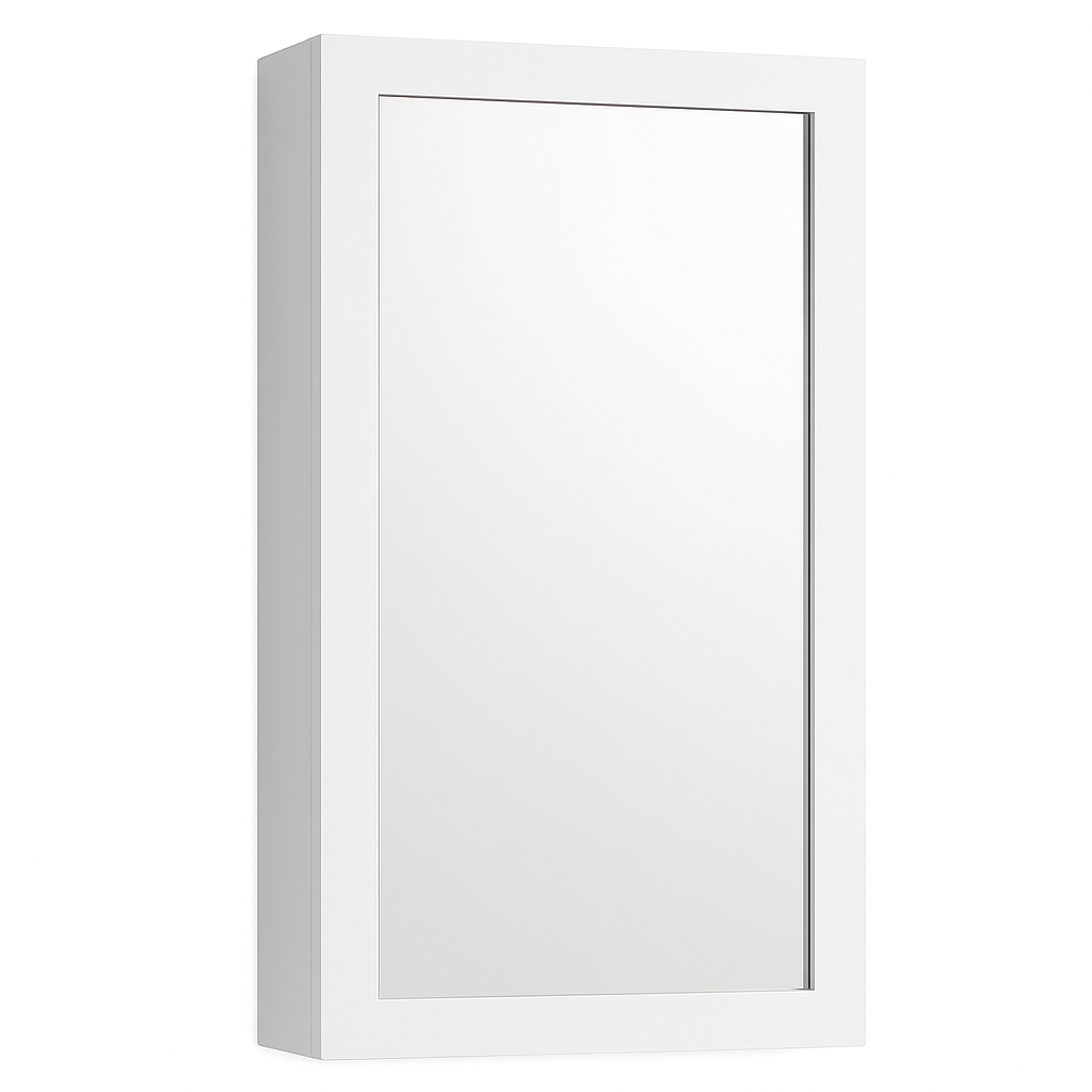 Petite Armoire à Bijoux Blanche Avec Miroir - vue principale fermée