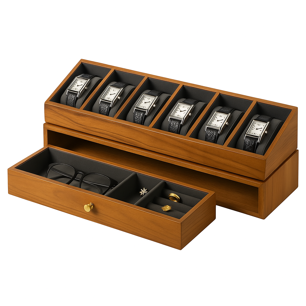 Natural Wood Jewelry and Watch Box