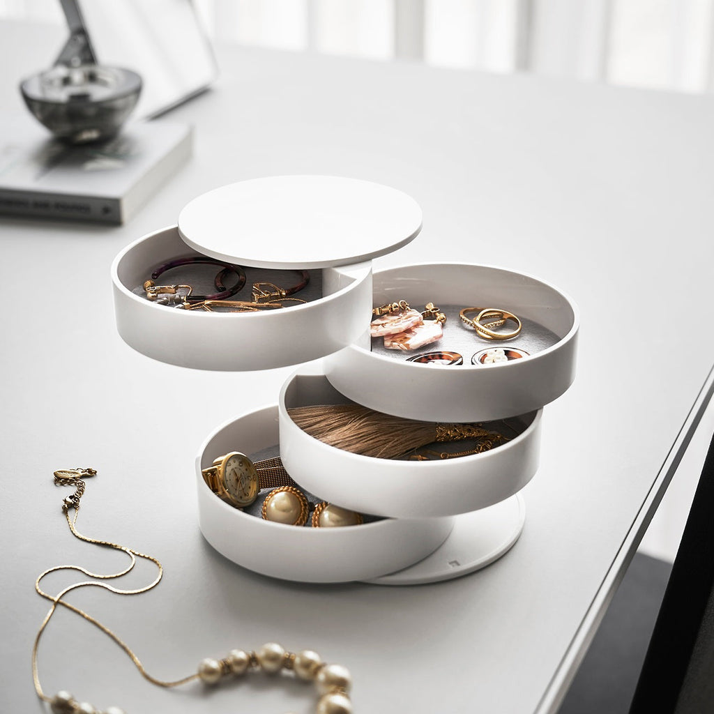Boîte à Bijoux Ronde - vue avec bijoux