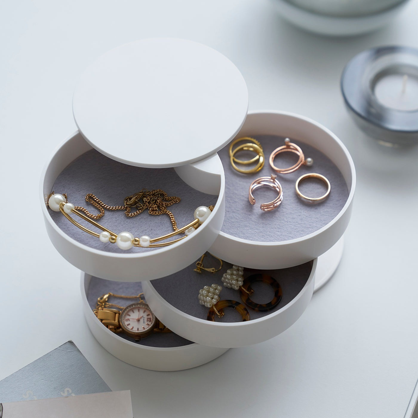 Boîte à Bijoux Ronde - vue de profil