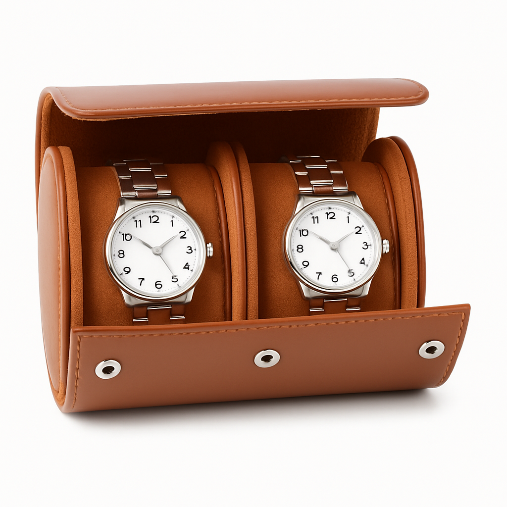 Boîte à Montre Portative en Cuir - vue principale