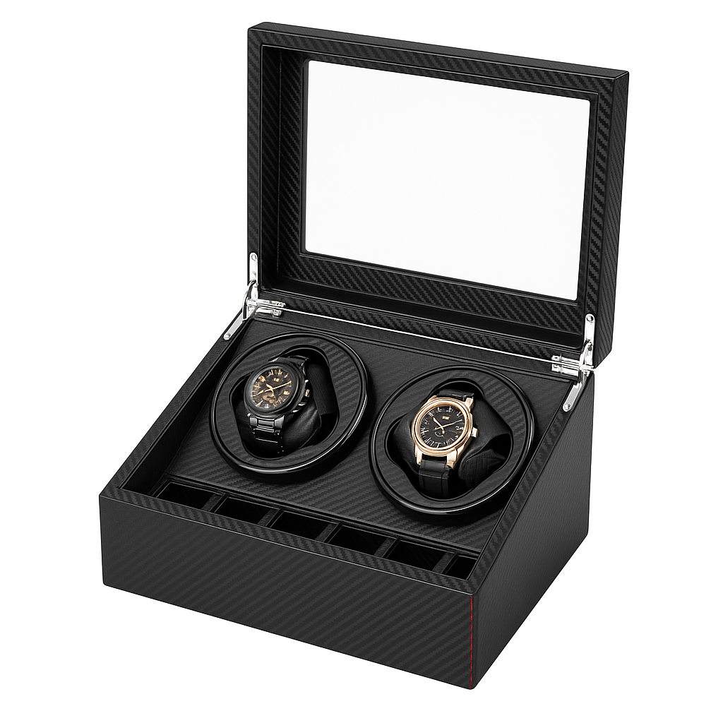 Boîte à Montres Automatique Noir Carbone