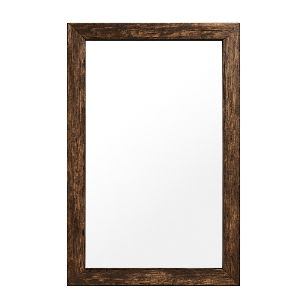 Armoire à Bijoux Murale Bois Marron Avec Miroir - vue principale fermée