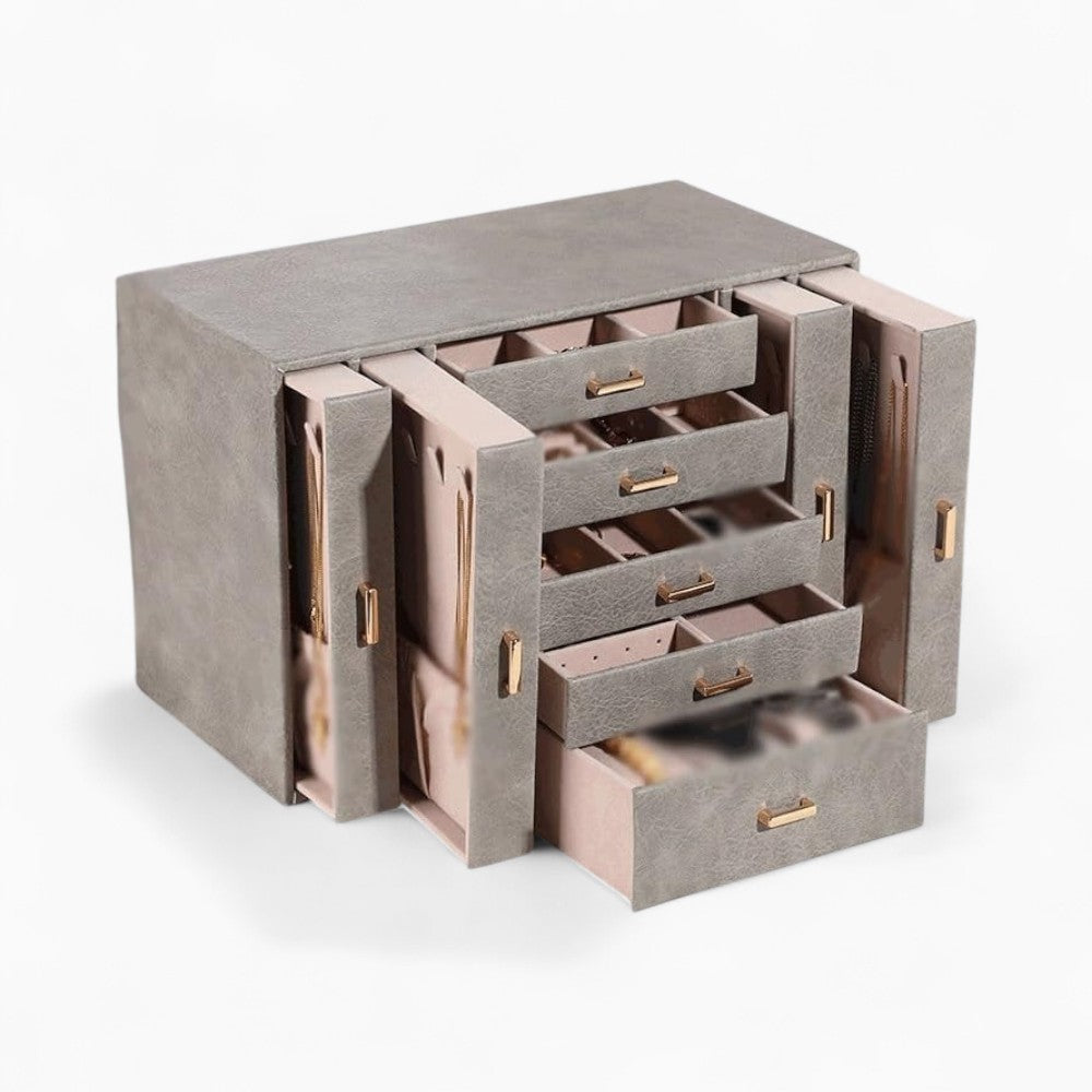 Boîte à Bijoux Multi-Tiroirs - détail du couvercle