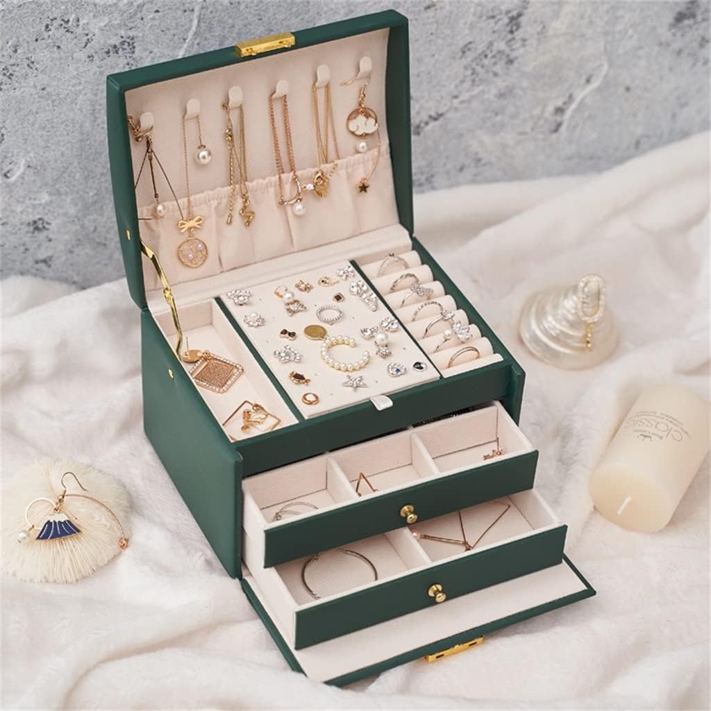 Boîte À Bijoux Verte à Tiroirs 4