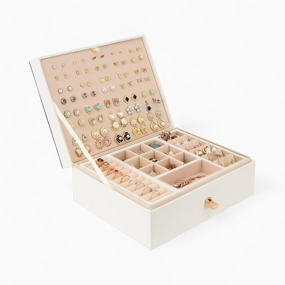 Boîte à Bijoux et Bagues De Voyage avec Compartiments pour Femme - dimensions