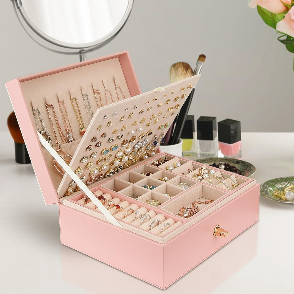 Boîte à Bijoux et Bagues De Voyage avec Compartiments pour Femme - rangement intérieur