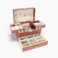 Boîte à Bijoux Multi-Rangements En Cuir Véritable - vue principale