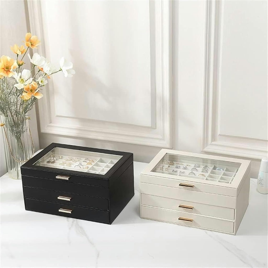 Boîte à Bijoux En Cuir Moderne - matière et finition