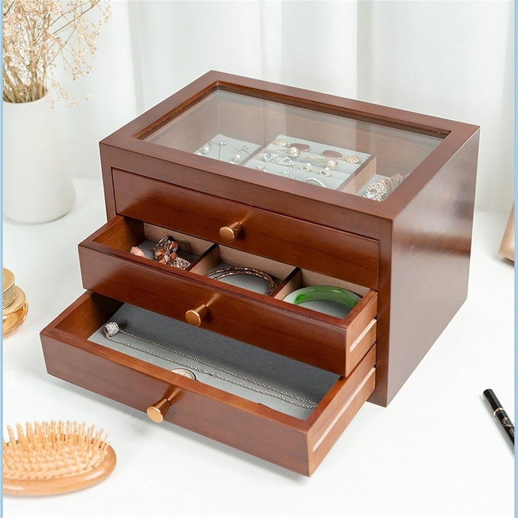 Boîte à Bijoux Vintage à Vitre - vue ouverte