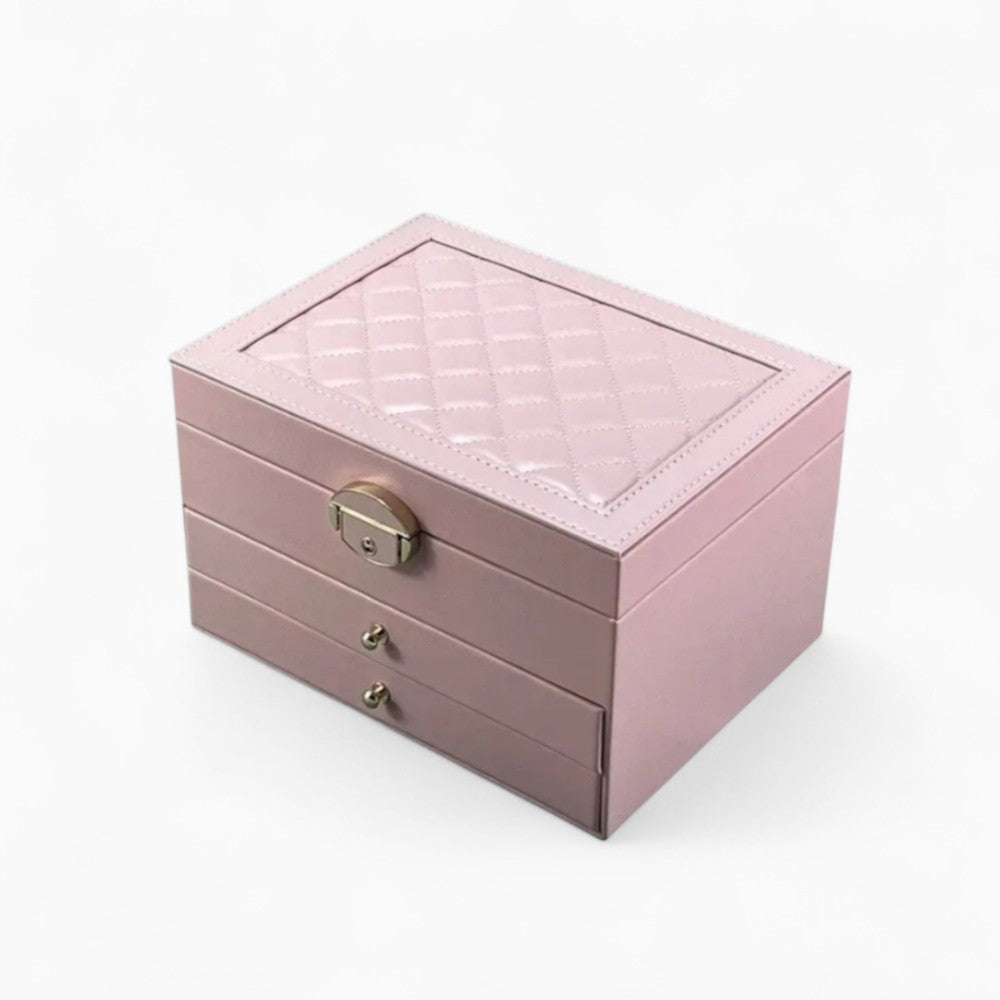 Boîte A Bijoux Femme en Cuir - vue latérale