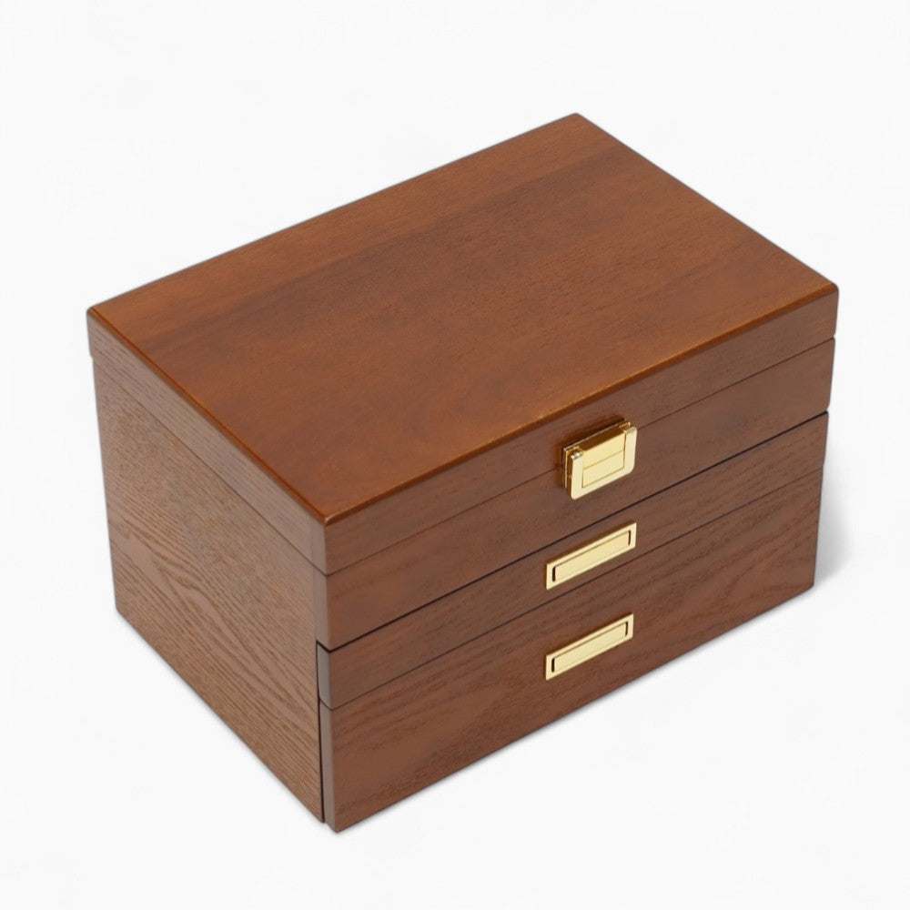 Boîte à Bijoux En Bois 3 Niveaux - vue de dos