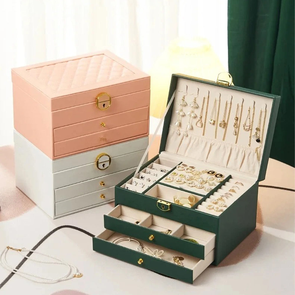 Boîte A Bijoux Femme en Cuir - vue de côté