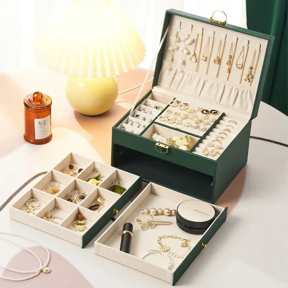Boîte A Bijoux Femme en Cuir - vue arrière