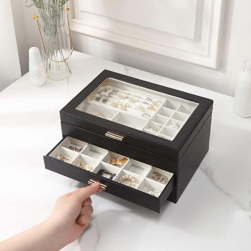 Boîte à Bijoux En Cuir Moderne - détail de la structure