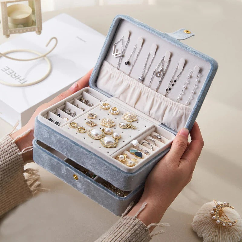 Boîte à Bijoux De Voyage Velours - intérieur et compartiments