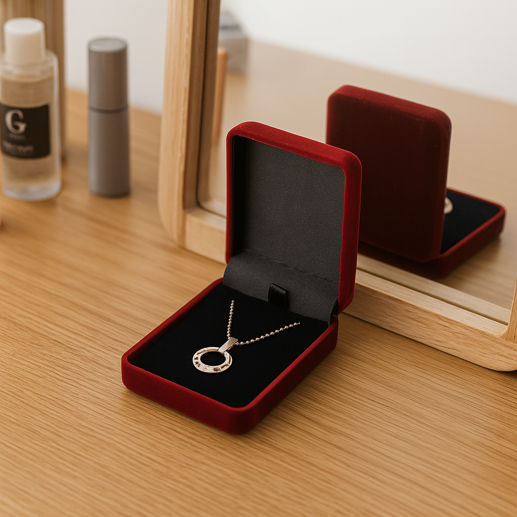 Boîte à Bijoux Pour Collier - vue avec bijoux