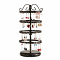 Support Rotatif Noir Boucles d’Oreilles 4 Niveaux En Métal - vue principale