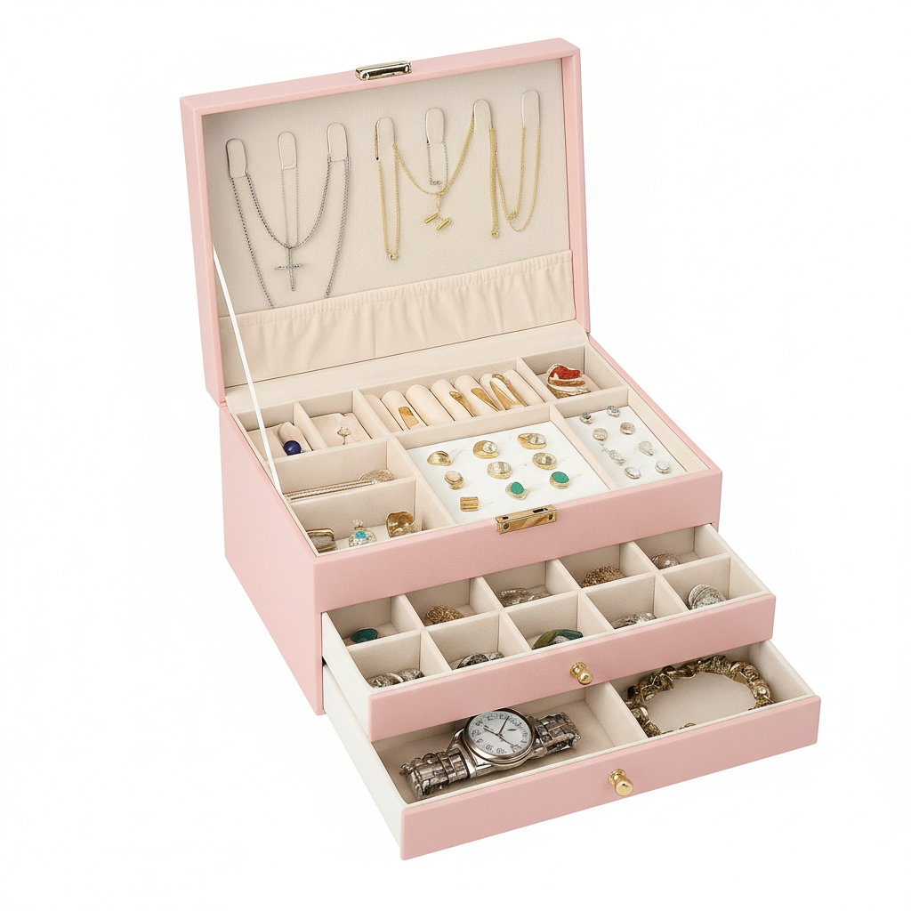 Boîte A Bijoux Femme en Cuir - vue détaillée