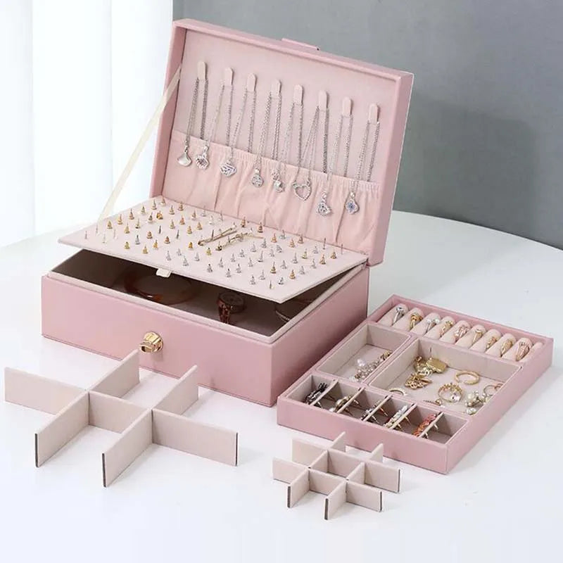 Boîte à Bijoux et Bagues De Voyage avec Compartiments pour Femme - vue de dos
