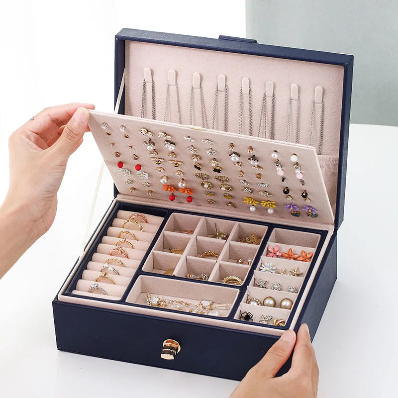 Boîte à Bijoux et Bagues De Voyage avec Compartiments pour Femme - intérieur et compartiments