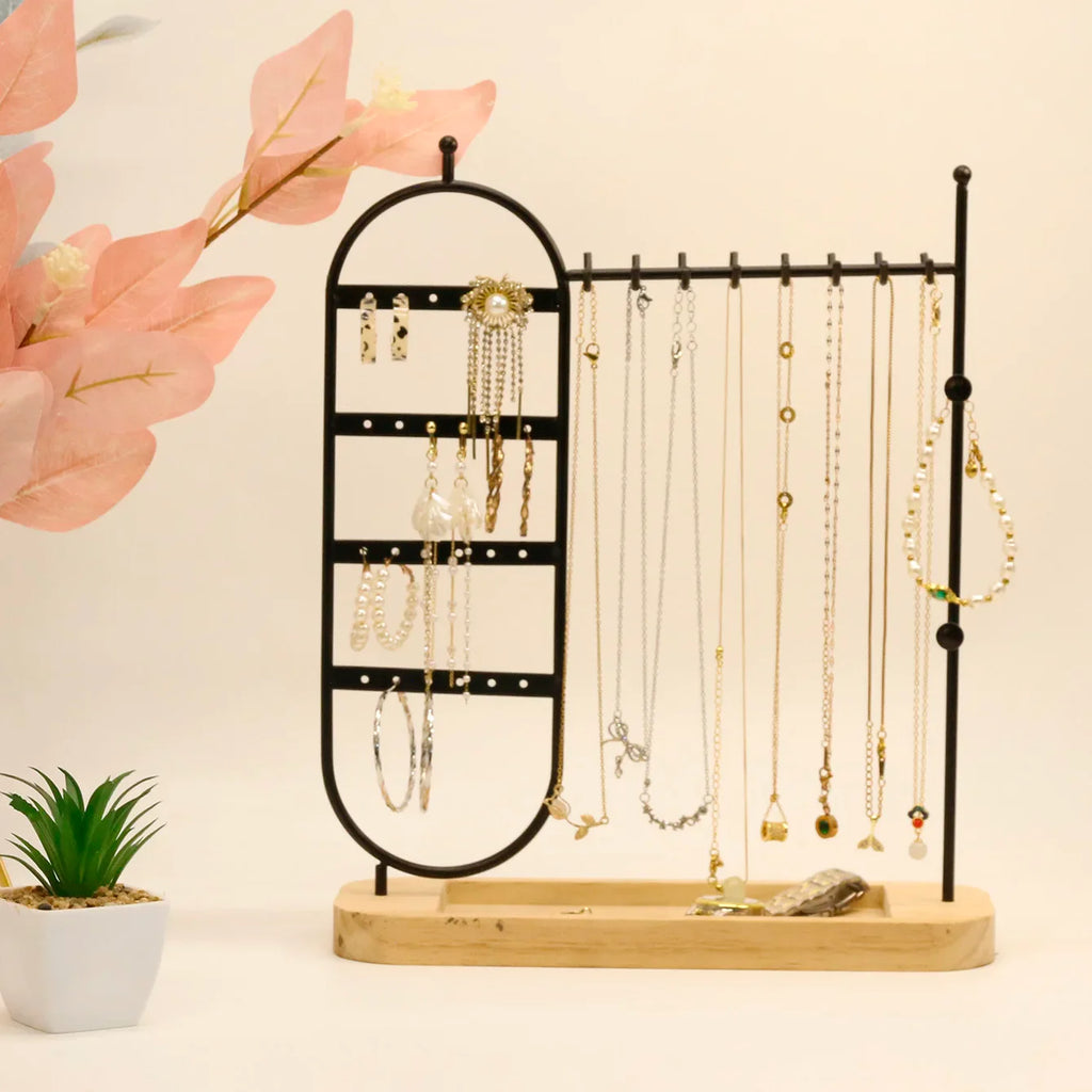 Porte-Bijoux En Métal Et Bois - capacité de rangement