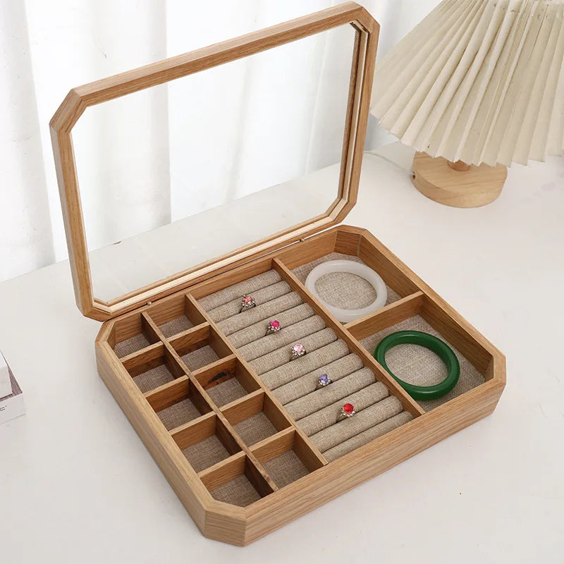 Light Wood Windowed Jewelry Box