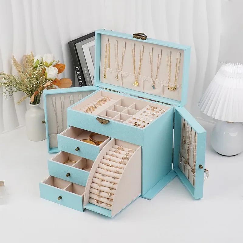 Boîte à Bijoux Géante avec Tiroirs et Compartiments - vue ouverte