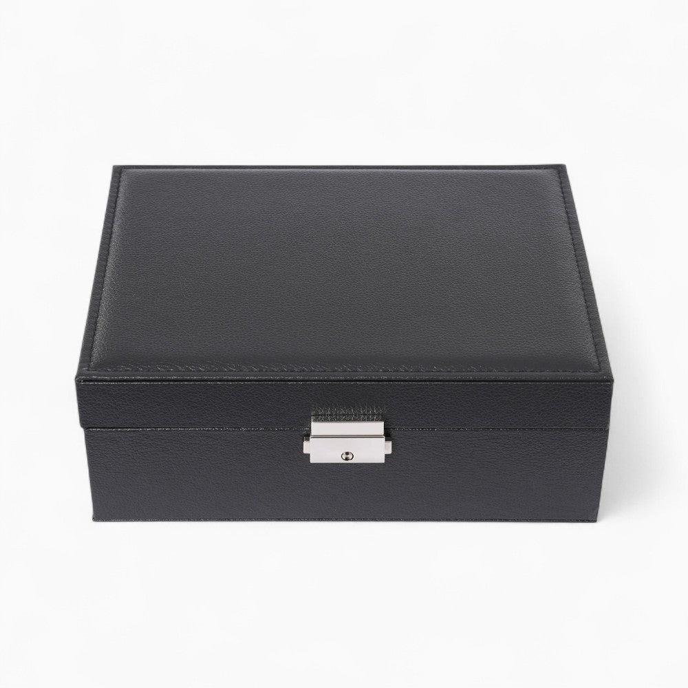 Boîte à Bijoux Noire - tiroirs ouverts