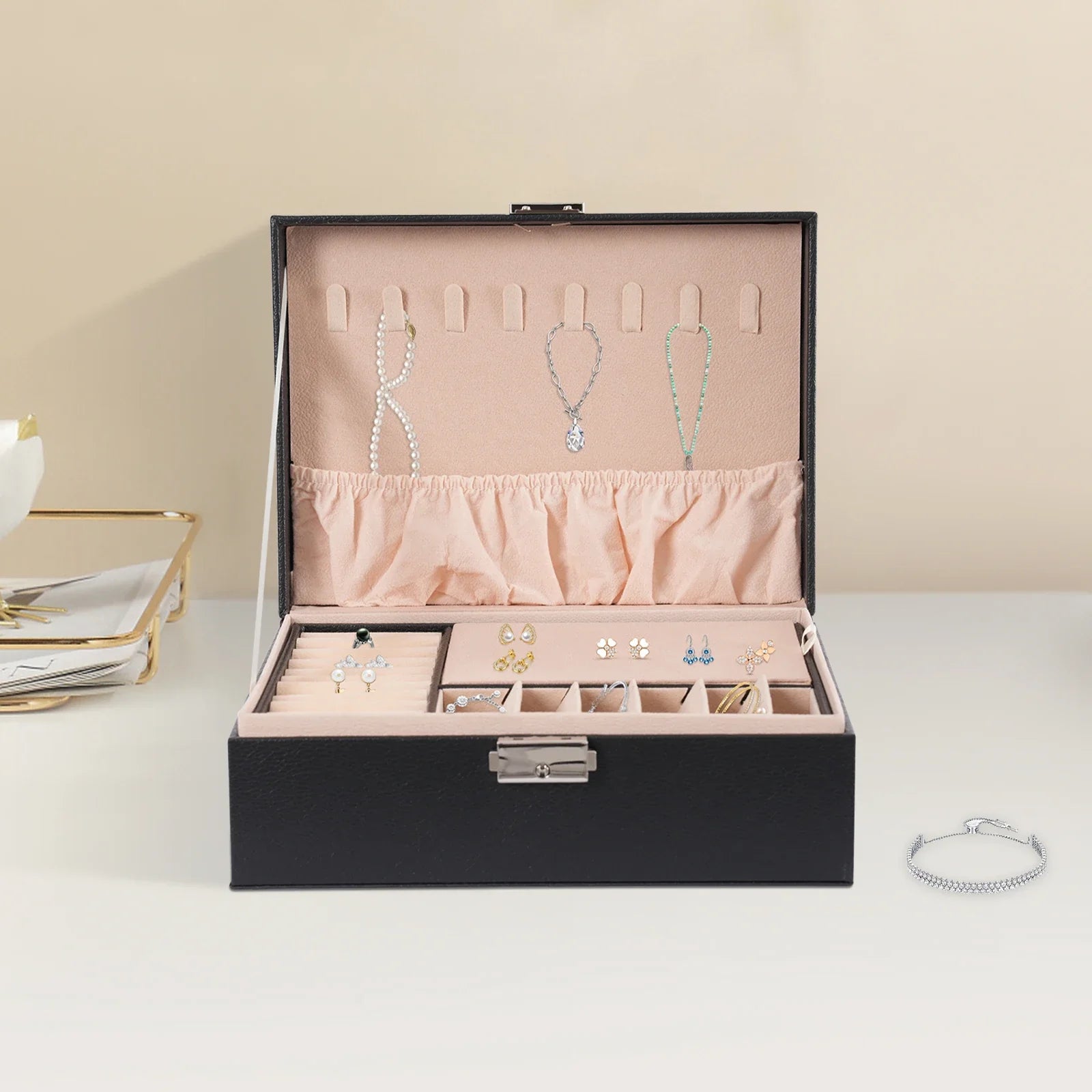 Boîte à Bijoux Noire - vue latérale