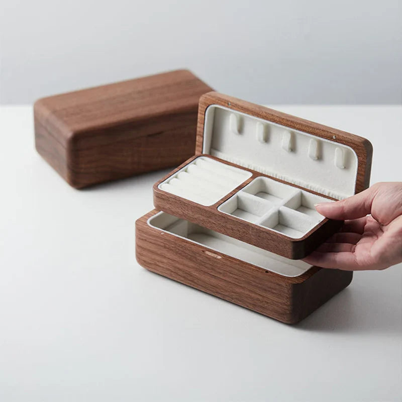 Petite Boîte à Bijoux En Bois Massif - vue de dessus