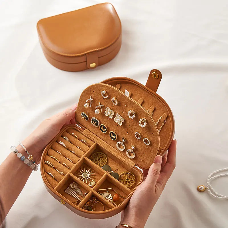 Boîte à Bijoux En Cuir Pour Voyage - vue latérale