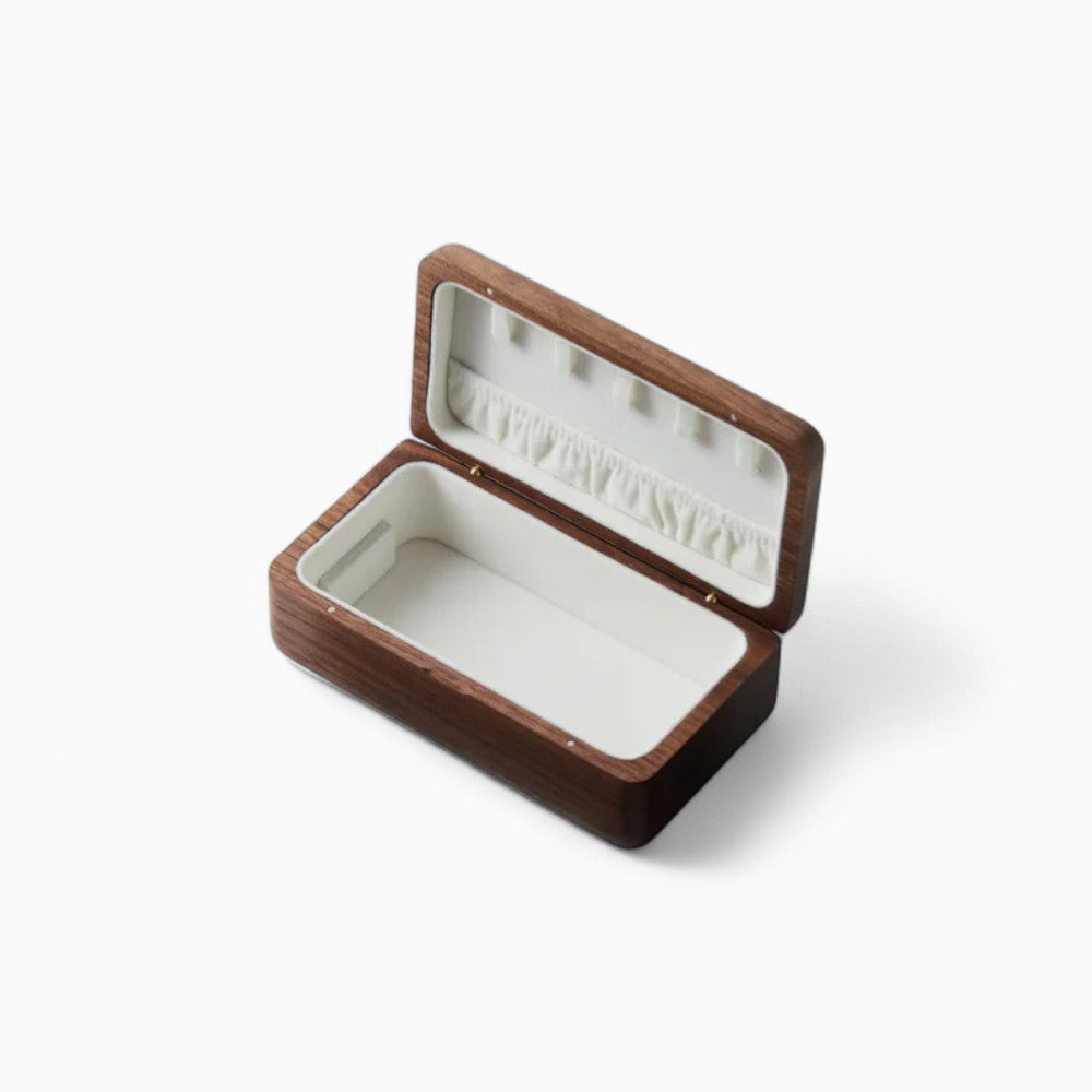 Petite Boîte à Bijoux En Bois Massif - tiroirs ouverts