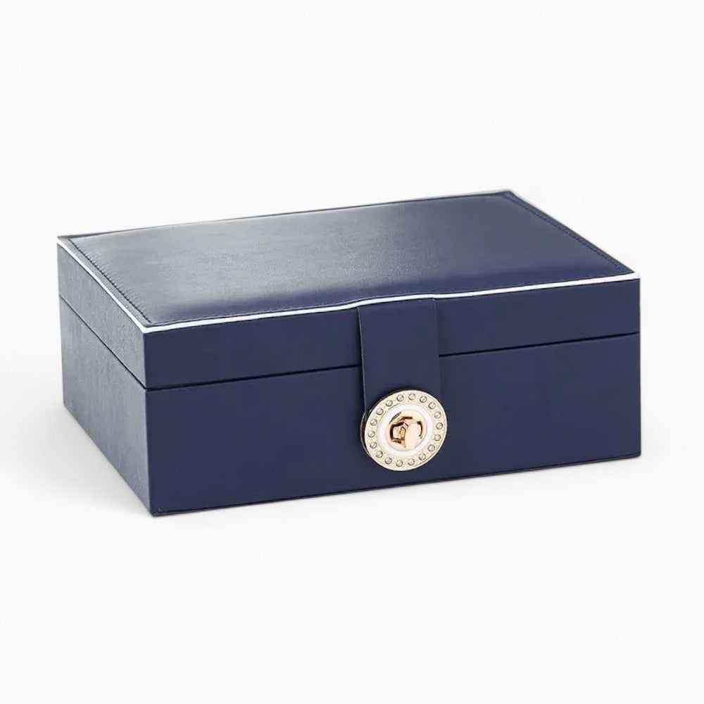 Boîte à Bijoux et Bagues De Voyage avec Compartiments pour Femme - vue de face