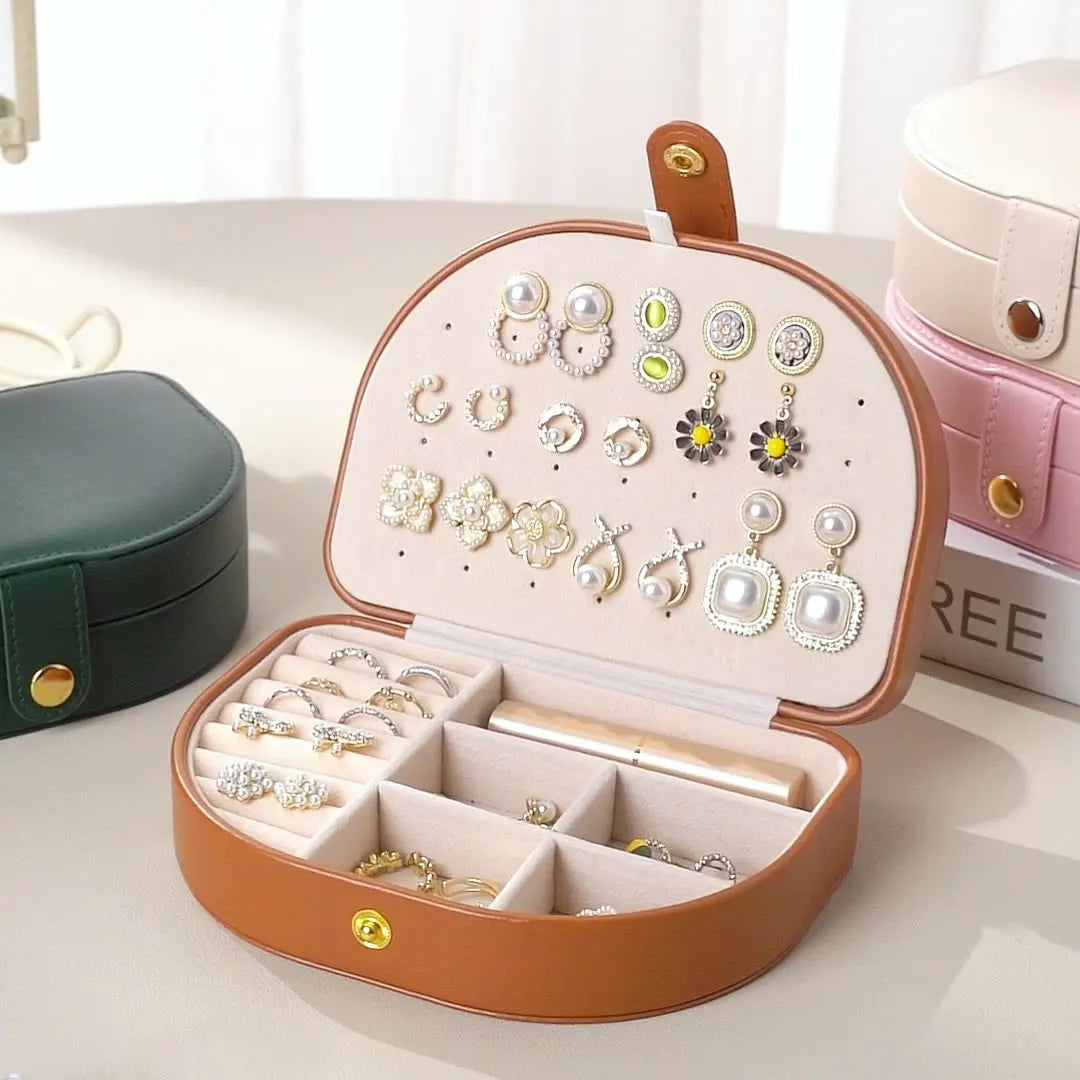 Boîte à Bijoux En Cuir Pour Voyage - détail du couvercle