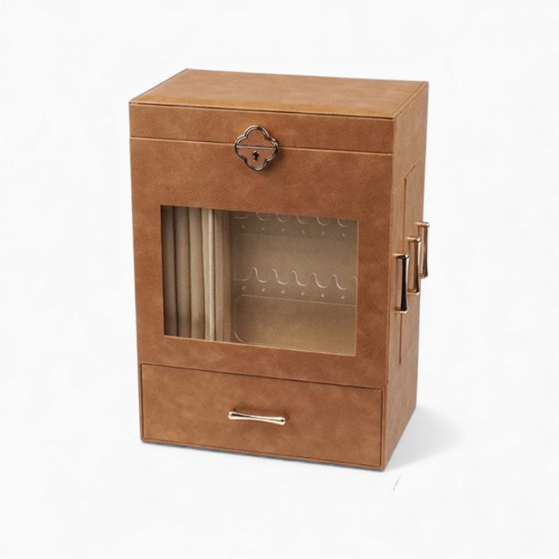 Boîte à Bijoux Géante en Cuir - vue latérale