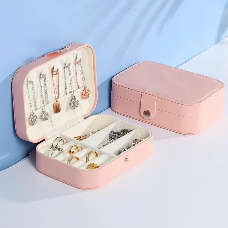 Boîte à Bijoux Rectangulaire En Cuir - vue ouverte