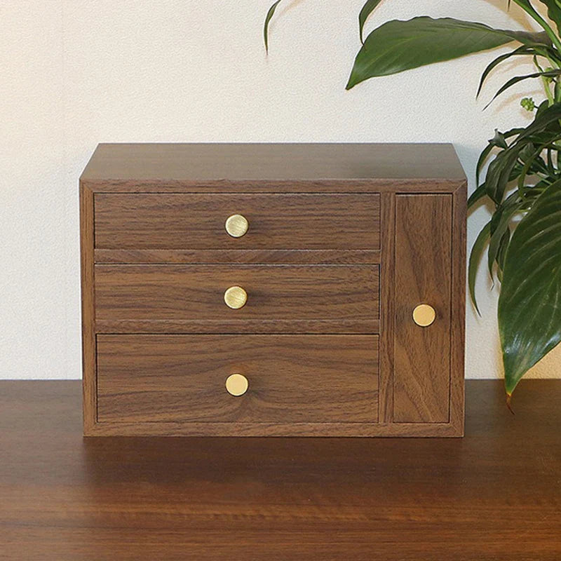 Boîte à Bijoux Bois Naturel et Design avec Vitre - intérieur et compartiments
