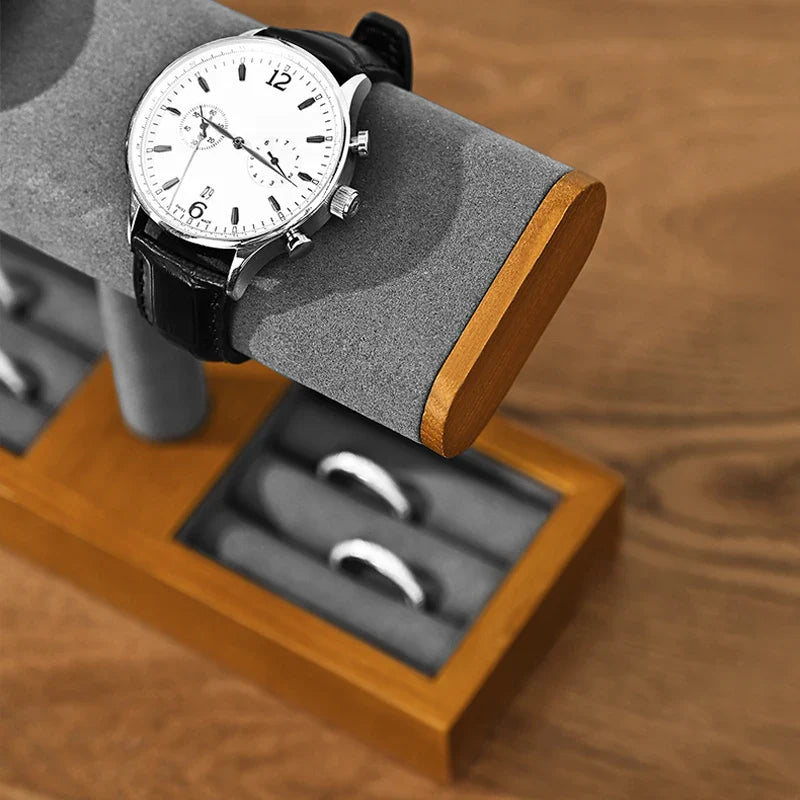 Porte Montres Et Bracelets En Bois Massif - vue latérale