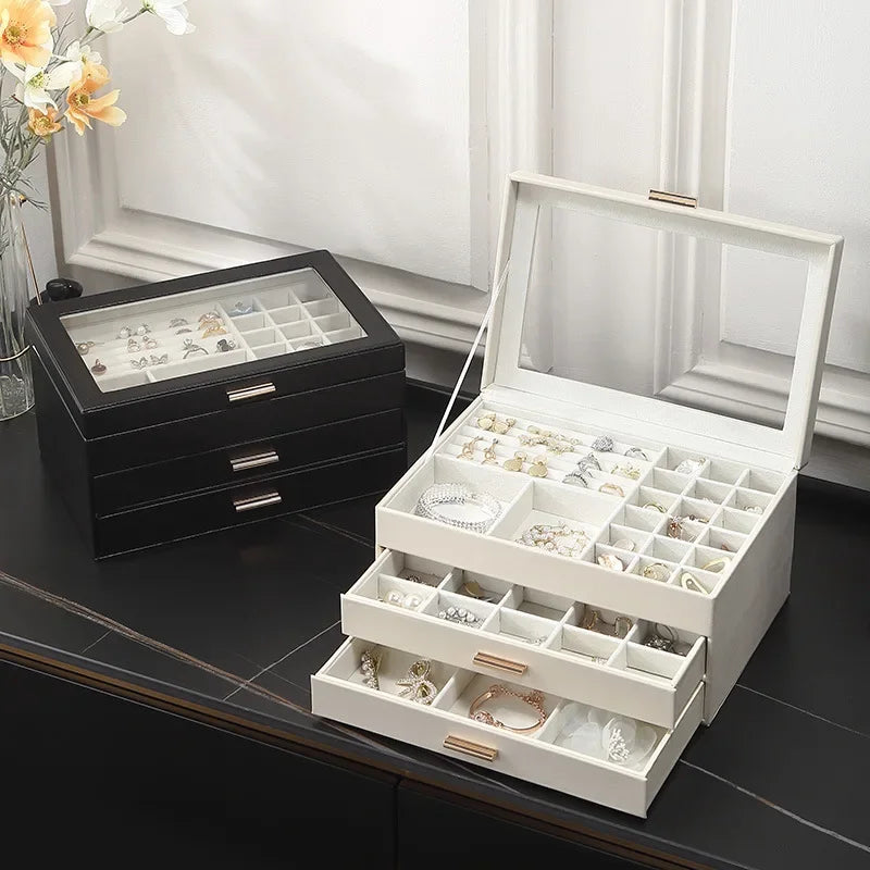 Boîte à Bijoux En Cuir Moderne - vue de dos