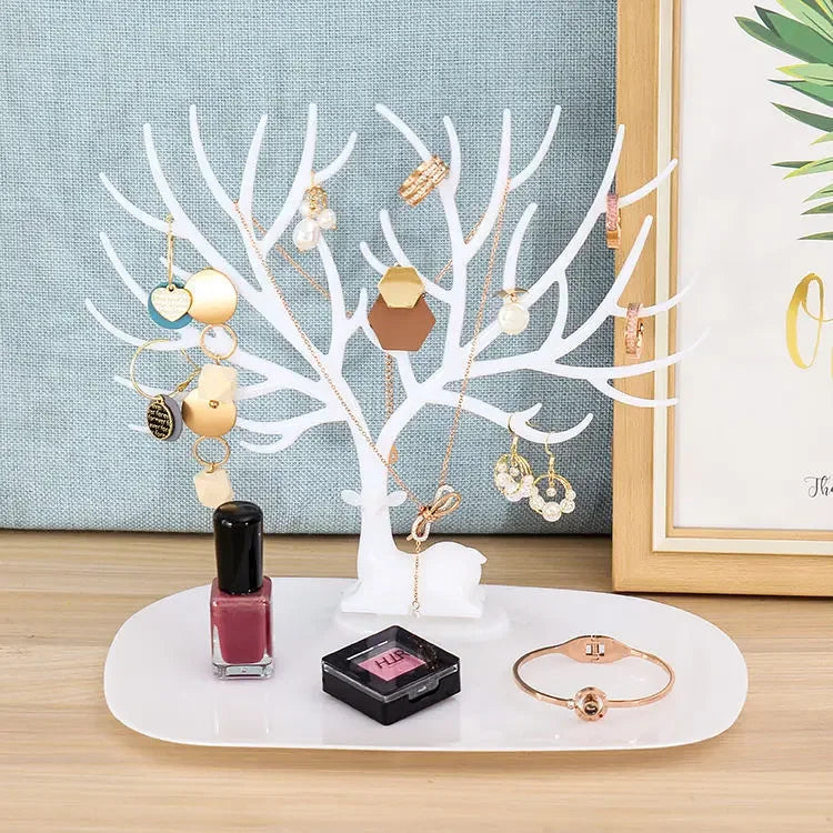 Arbre à Bijoux Avec Support - en situation avec bijoux