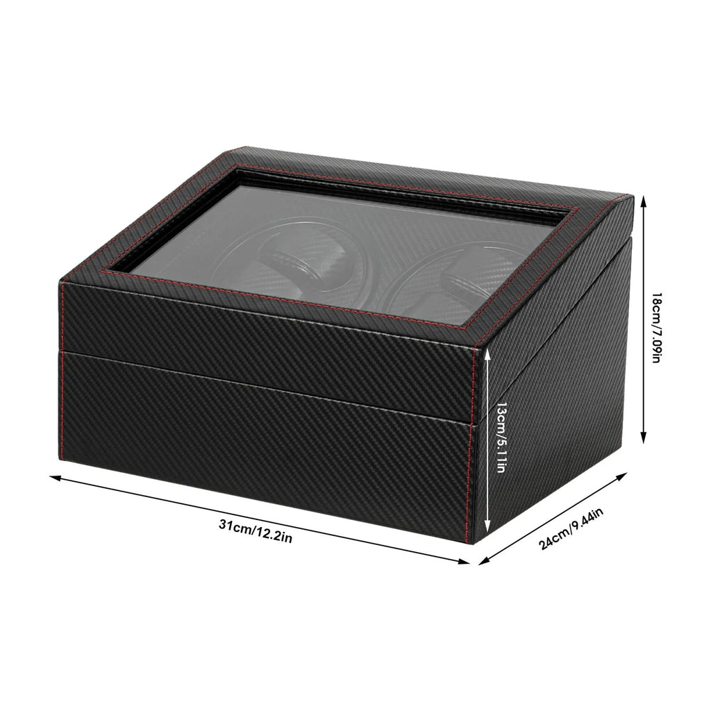 Boîte à Montres Automatique Noir Carbone - vue de dessus