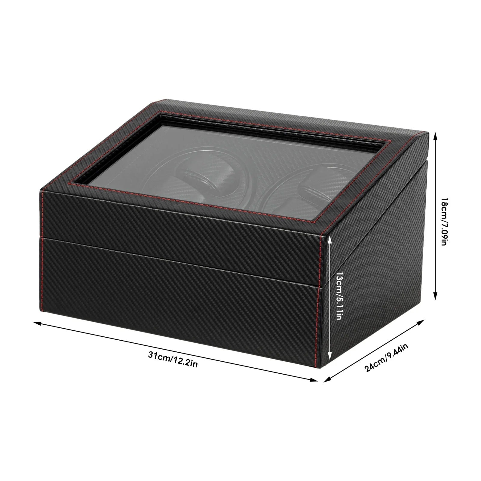 Boîte à Montres Automatique Noir Carbone - vue de dessus