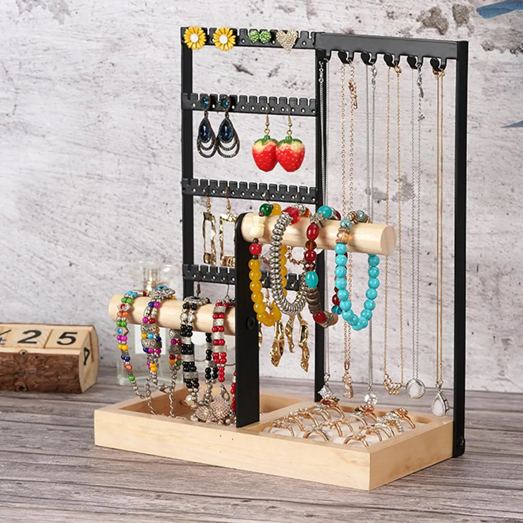 Porte Bijoux et Accessoires en Bois & Métal - vue latérale