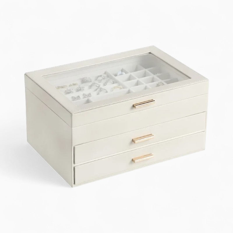 Boîte à Bijoux En Cuir Moderne - vue de face