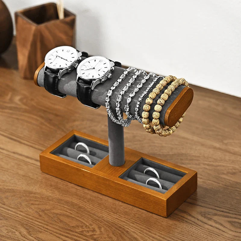 Porte Montres Et Bracelets En Bois Massif - couvercle ouvert
