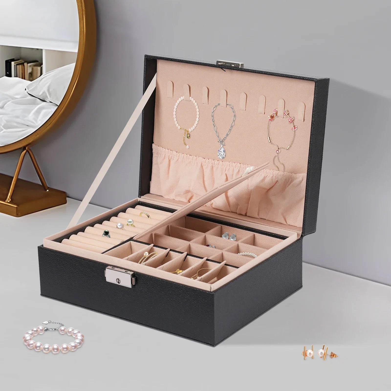 Boîte à Bijoux Noire - vue de dessus