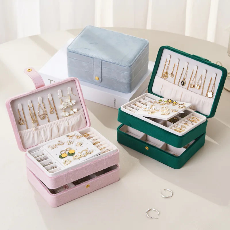 Boîte à Bijoux De Voyage Velours - compartiments détaillés